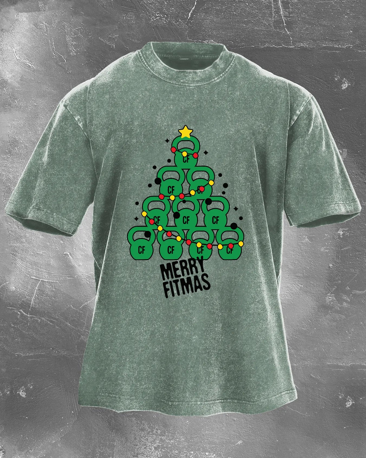 GYMFIT MERRY FITMAS WASHED T - SHIRT - Gymfit