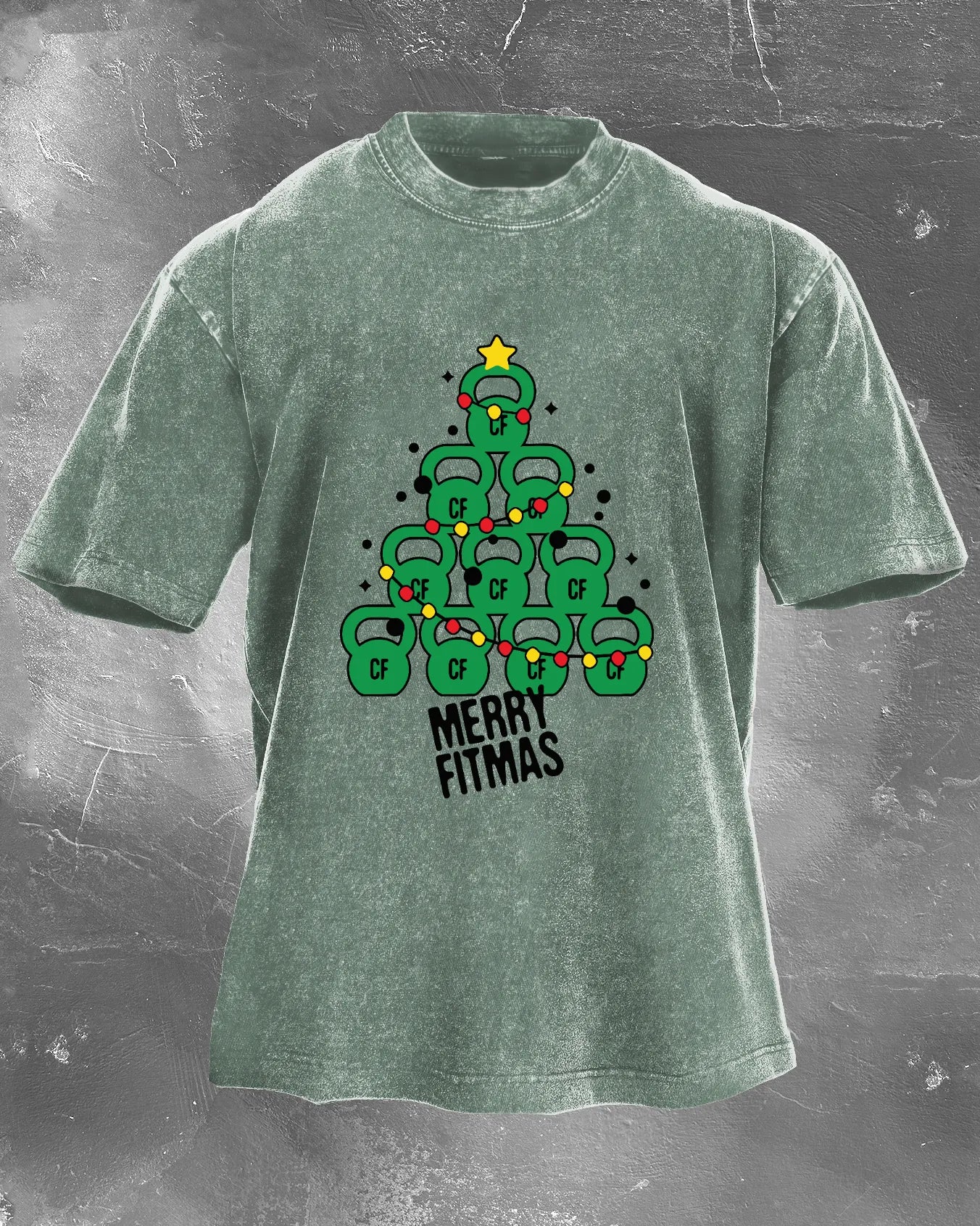 GYMFIT MERRY FITMAS WASHED T - SHIRT - Gymfit