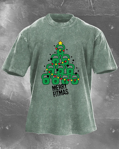 GYMFIT MERRY FITMAS WASHED T - SHIRT - Gymfit
