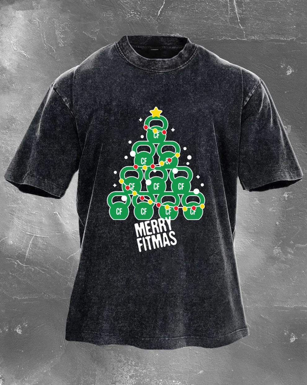 GYMFIT MERRY FITMAS WASHED T - SHIRT - Gymfit