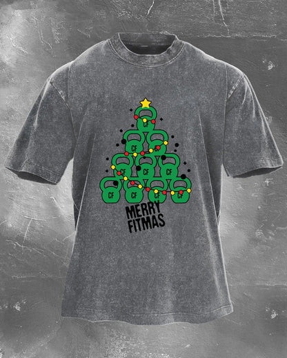 GYMFIT MERRY FITMAS WASHED T - SHIRT - Gymfit