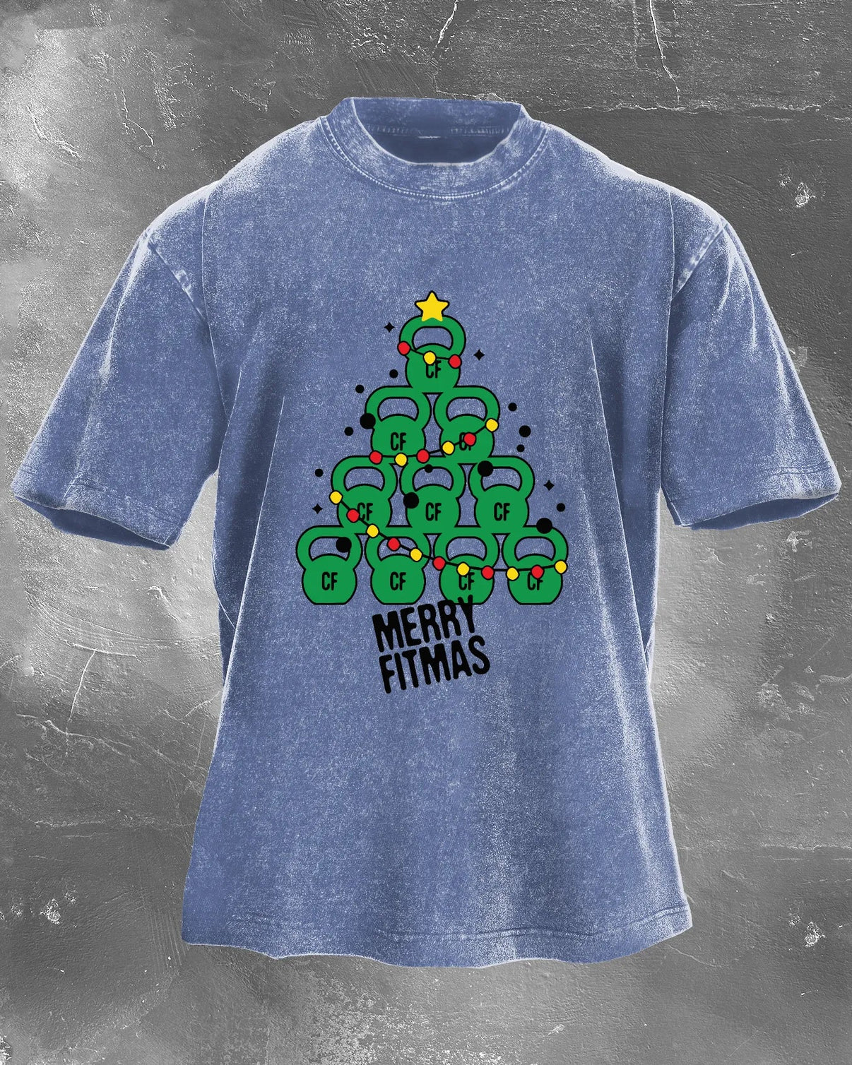 GYMFIT MERRY FITMAS WASHED T - SHIRT - Gymfit