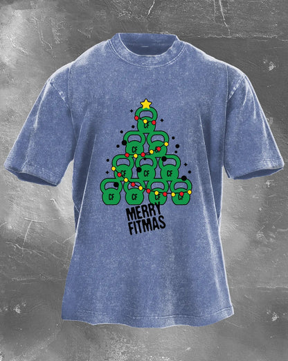 GYMFIT MERRY FITMAS WASHED T - SHIRT - Gymfit