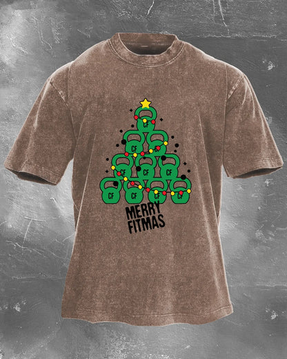 GYMFIT MERRY FITMAS WASHED T - SHIRT - Gymfit