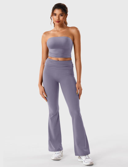 Gymfit Romola Fold Over Flare Leggings - Gymfit