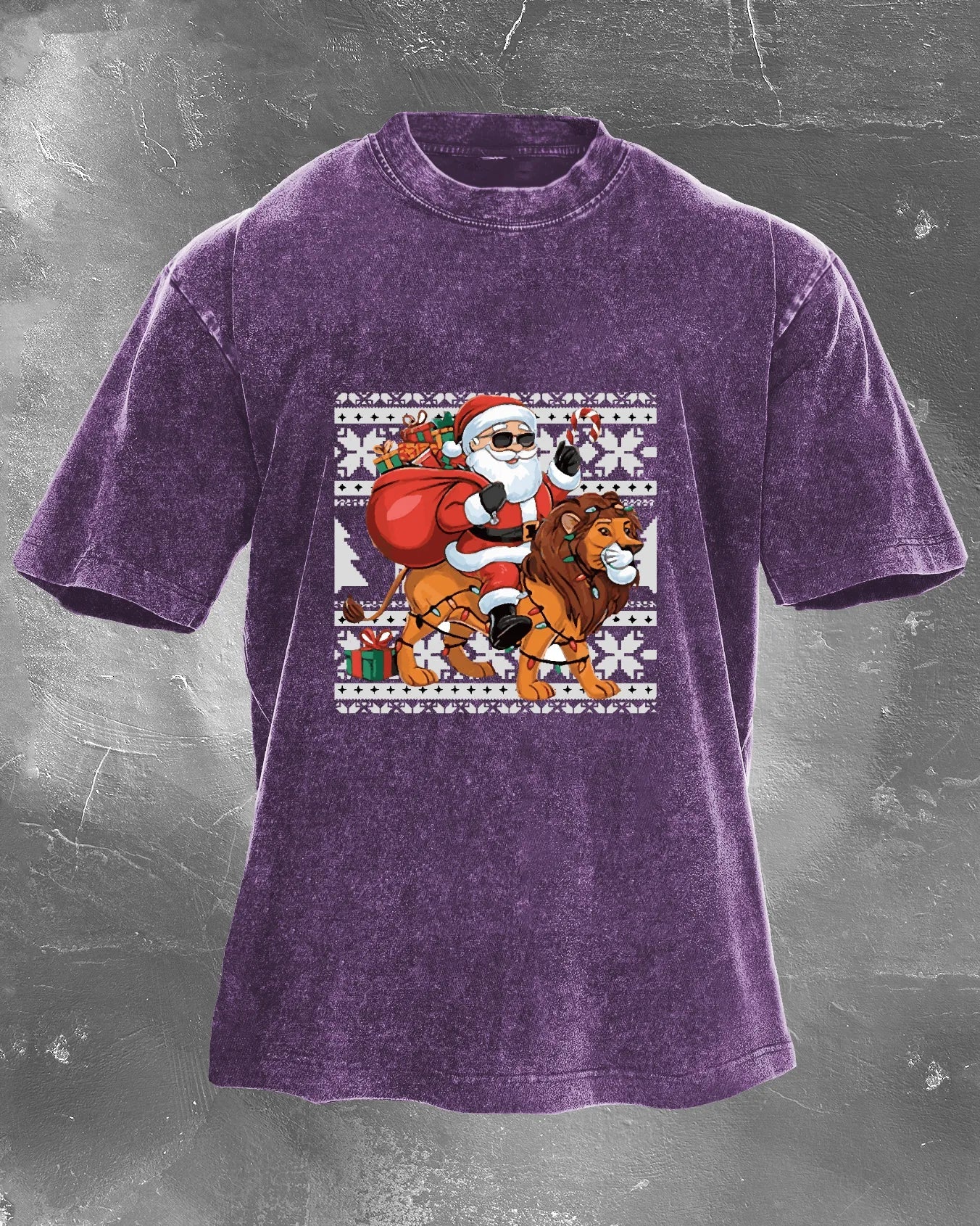 GYMFIT SANTA RIDE WASHED T - SHIRT - Gymfit