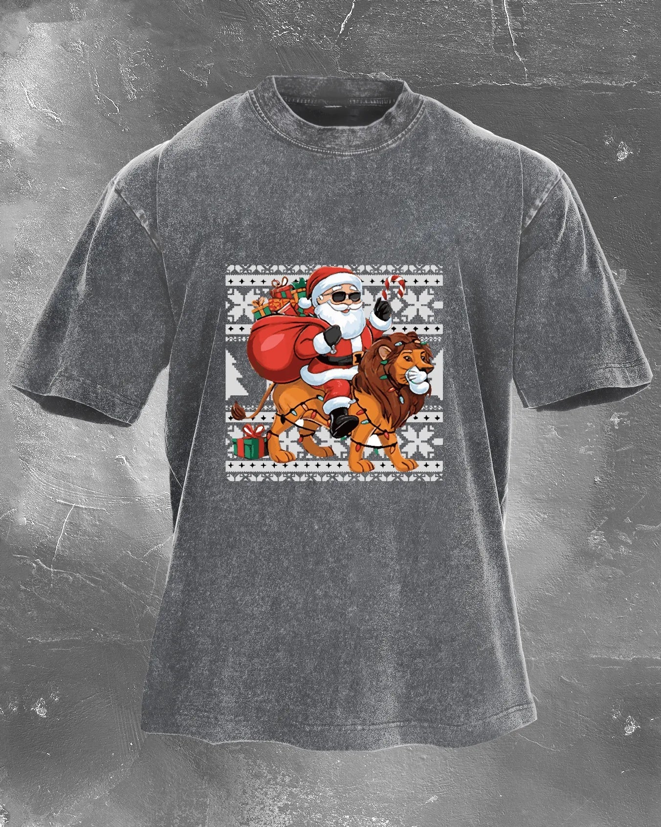 GYMFIT SANTA RIDE WASHED T - SHIRT - Gymfit
