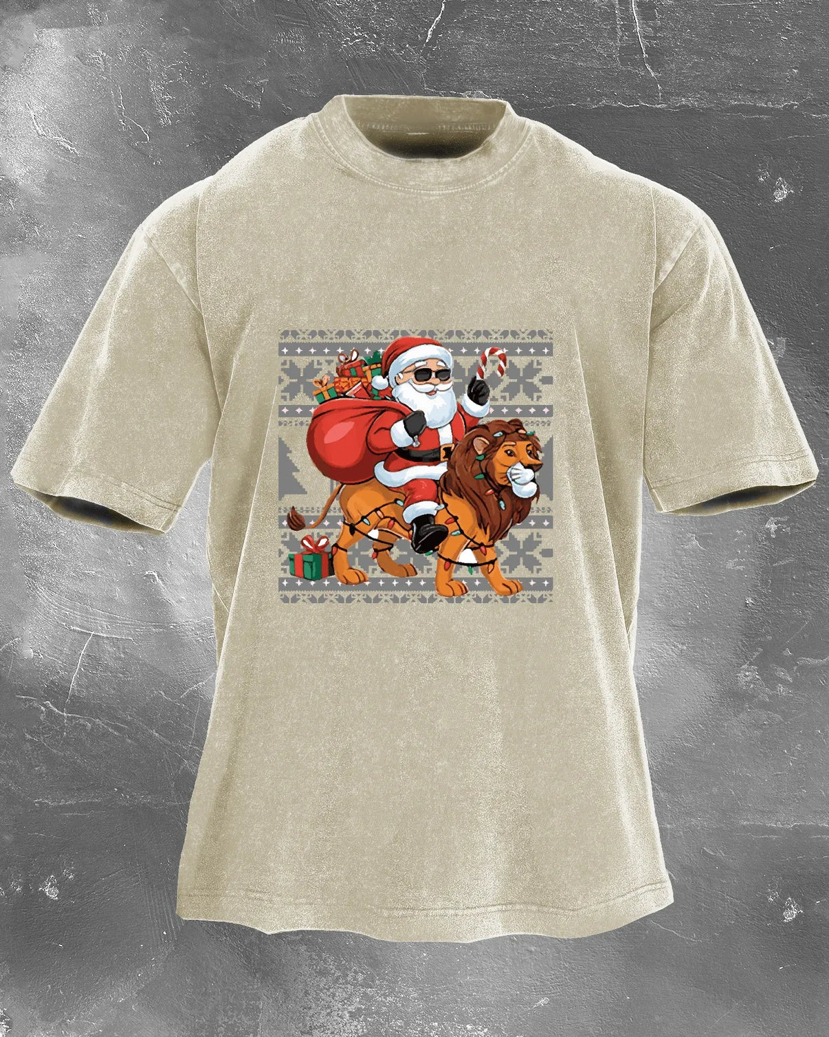 GYMFIT SANTA RIDE WASHED T - SHIRT - Gymfit