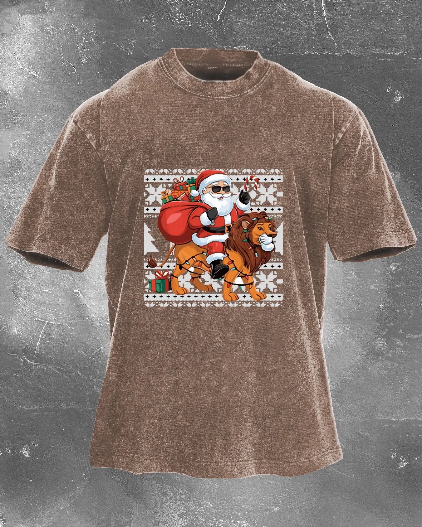 GYMFIT SANTA RIDE WASHED T - SHIRT - Gymfit