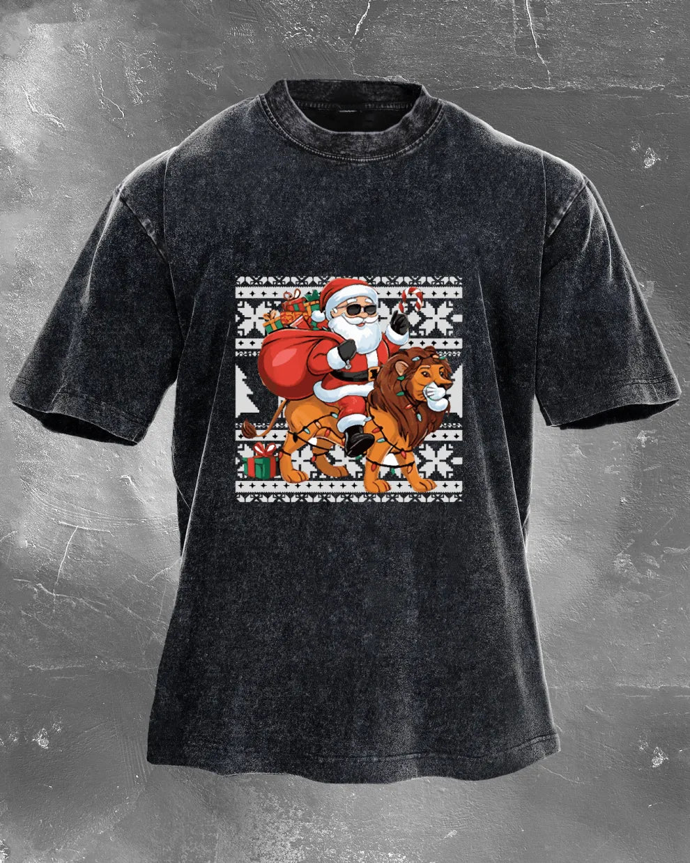 GYMFIT SANTA RIDE WASHED T - SHIRT - Gymfit