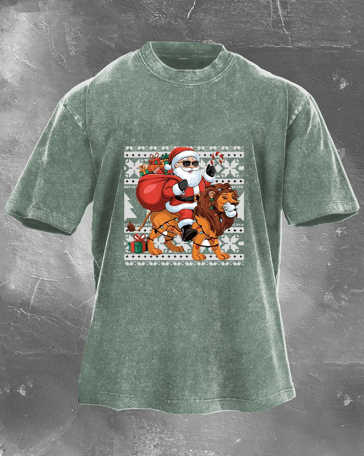 GYMFIT SANTA RIDE WASHED T - SHIRT - Gymfit