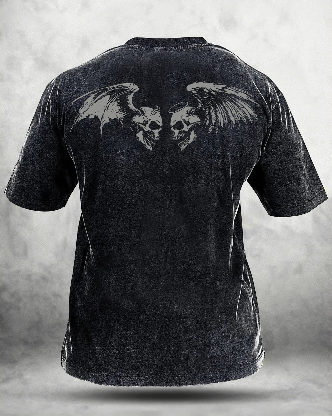 GYMFIT SKUL WING WASHED T - SHIRT - Gymfit