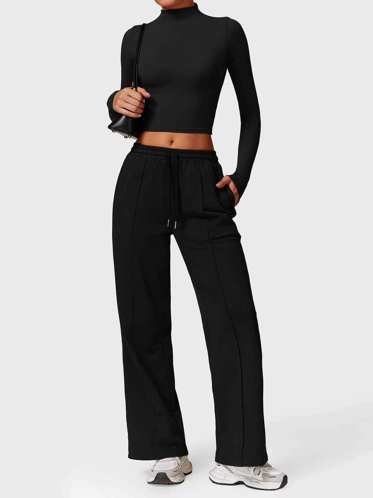 Gymfit Turtle Neck Long Sleeve Crop Top - Gymfit