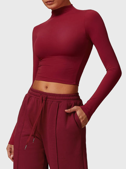 Gymfit Turtle Neck Long Sleeve Crop Top - Gymfit