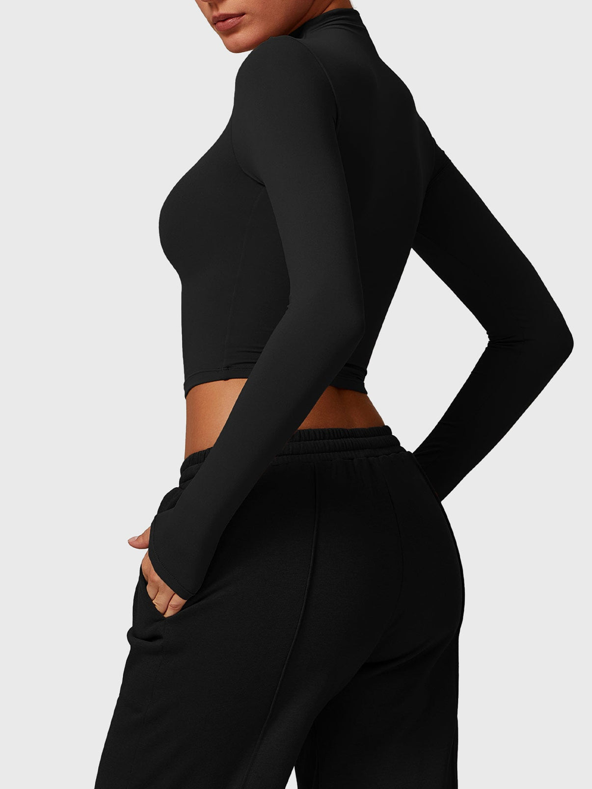 Gymfit Turtle Neck Long Sleeve Crop Top - Gymfit