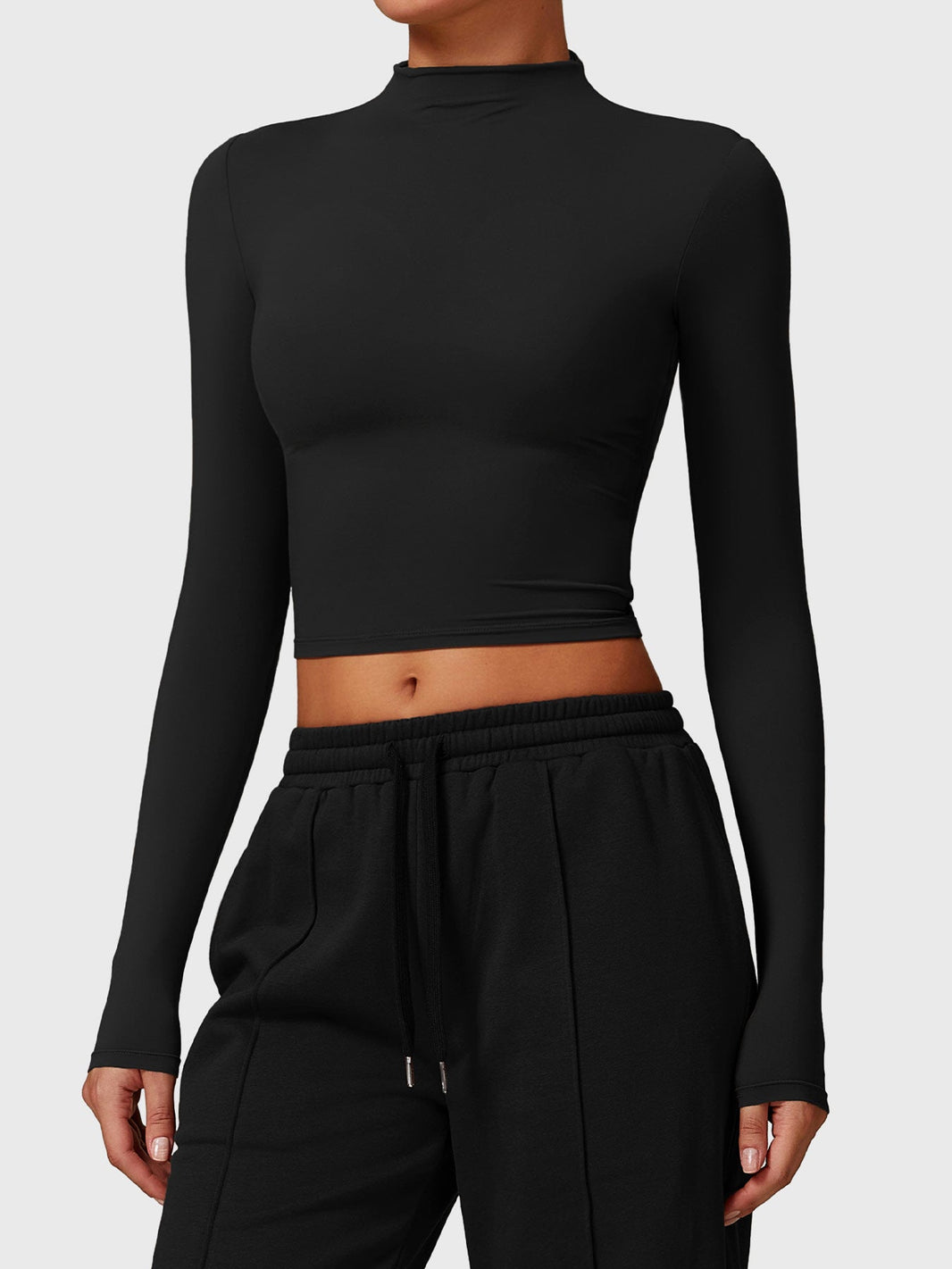 Gymfit Turtle Neck Long Sleeve Crop Top - Gymfit