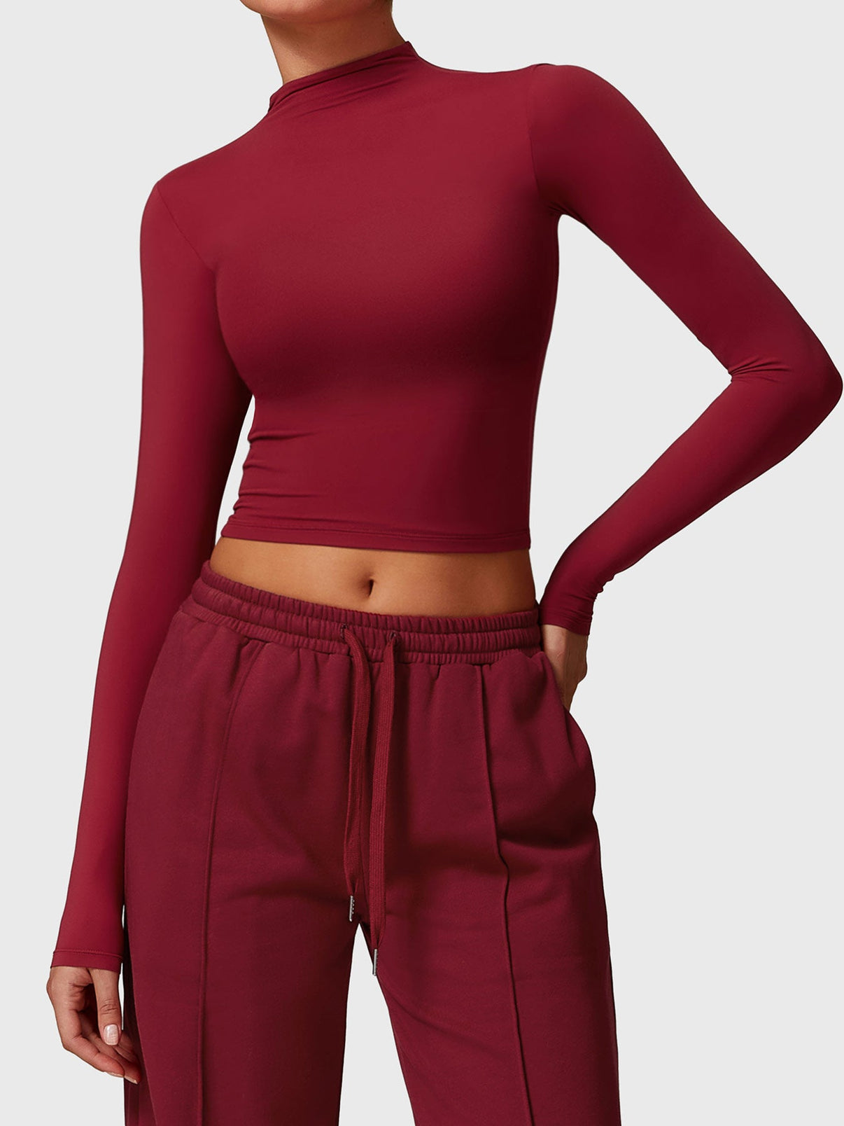 Gymfit Turtle Neck Long Sleeve Crop Top - Gymfit