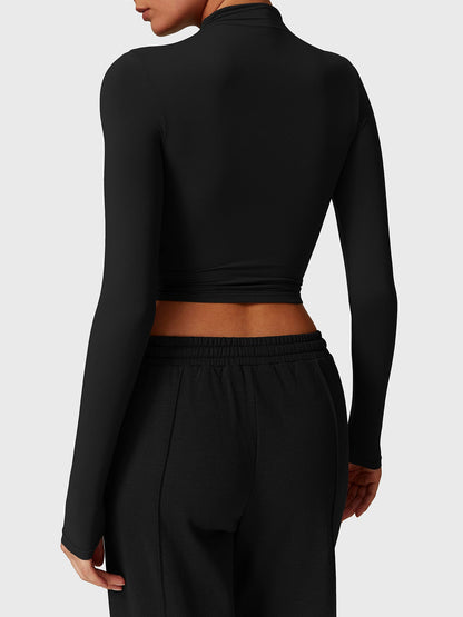 Gymfit Turtle Neck Long Sleeve Crop Top - Gymfit