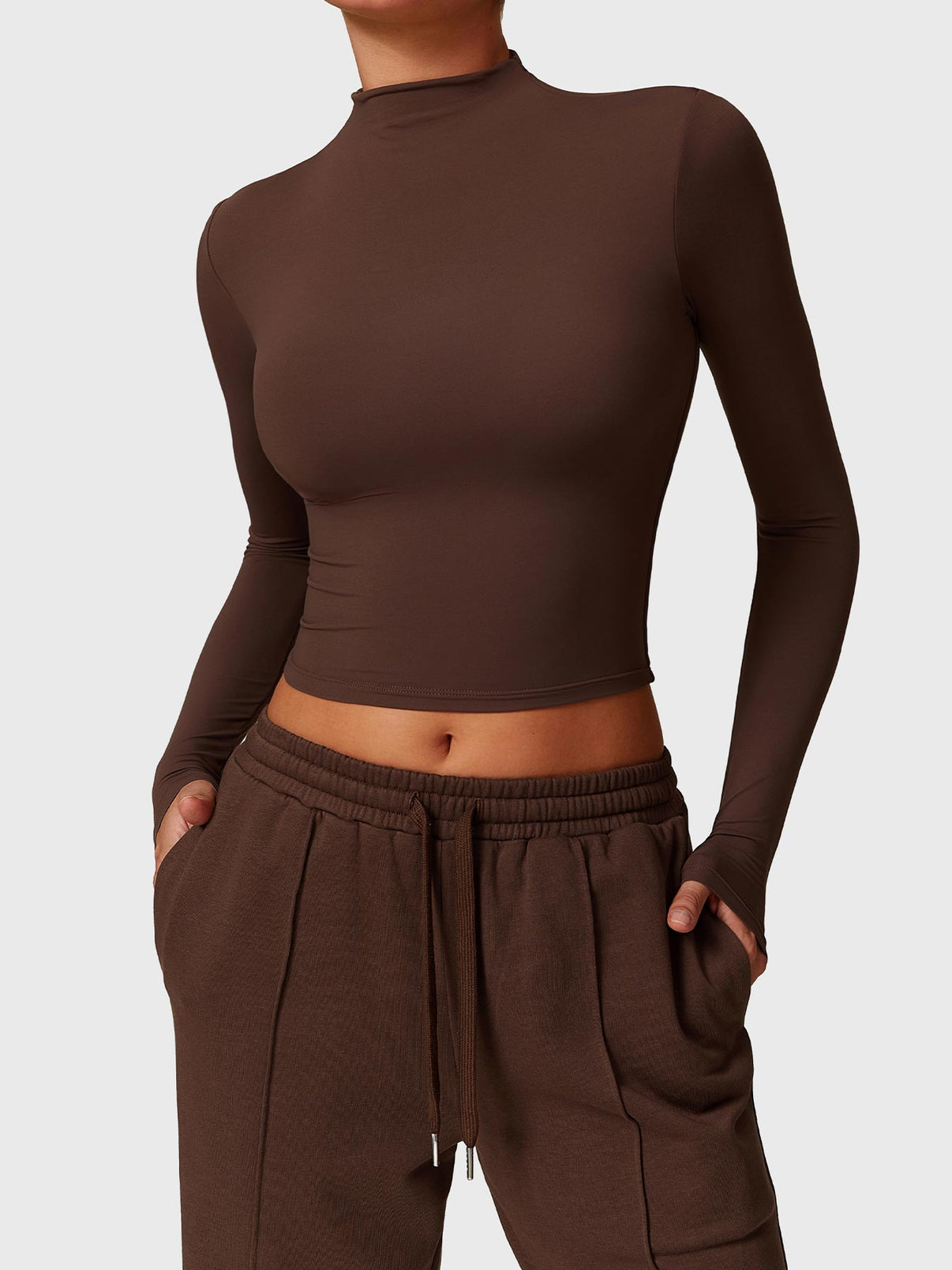 Gymfit Turtle Neck Long Sleeve Crop Top - Gymfit