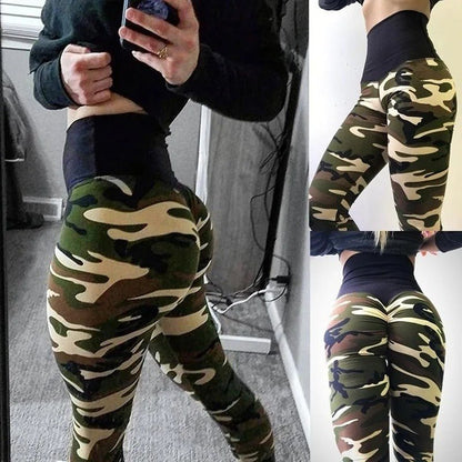 Högmidjade camo - leggings - Gymfit