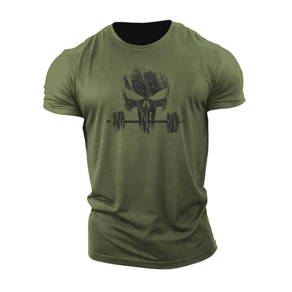 T-Shirt mit Gewichtheber-Totenkopf - Gymfit