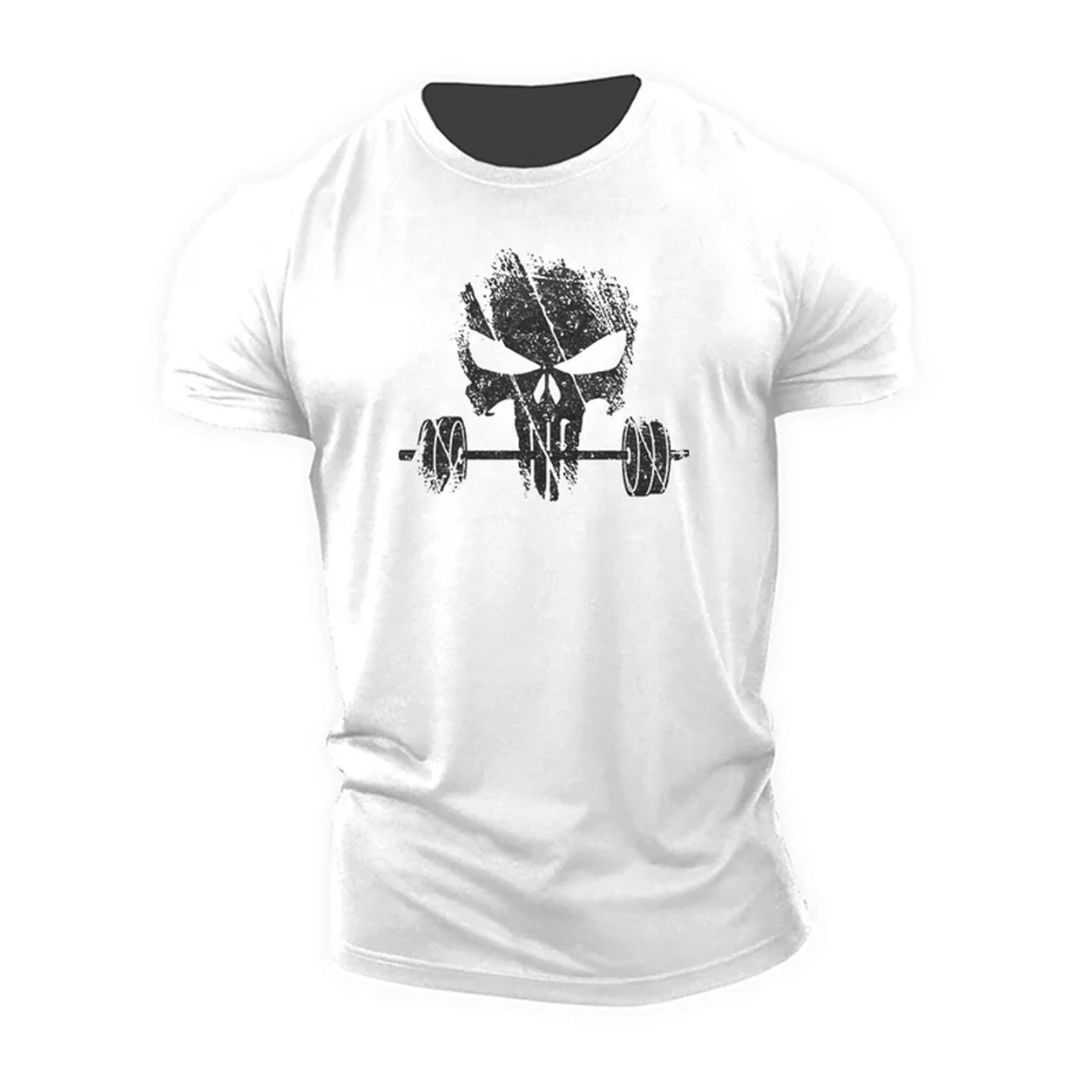 T-Shirt mit Totenkopf beim Heben - Gymfit