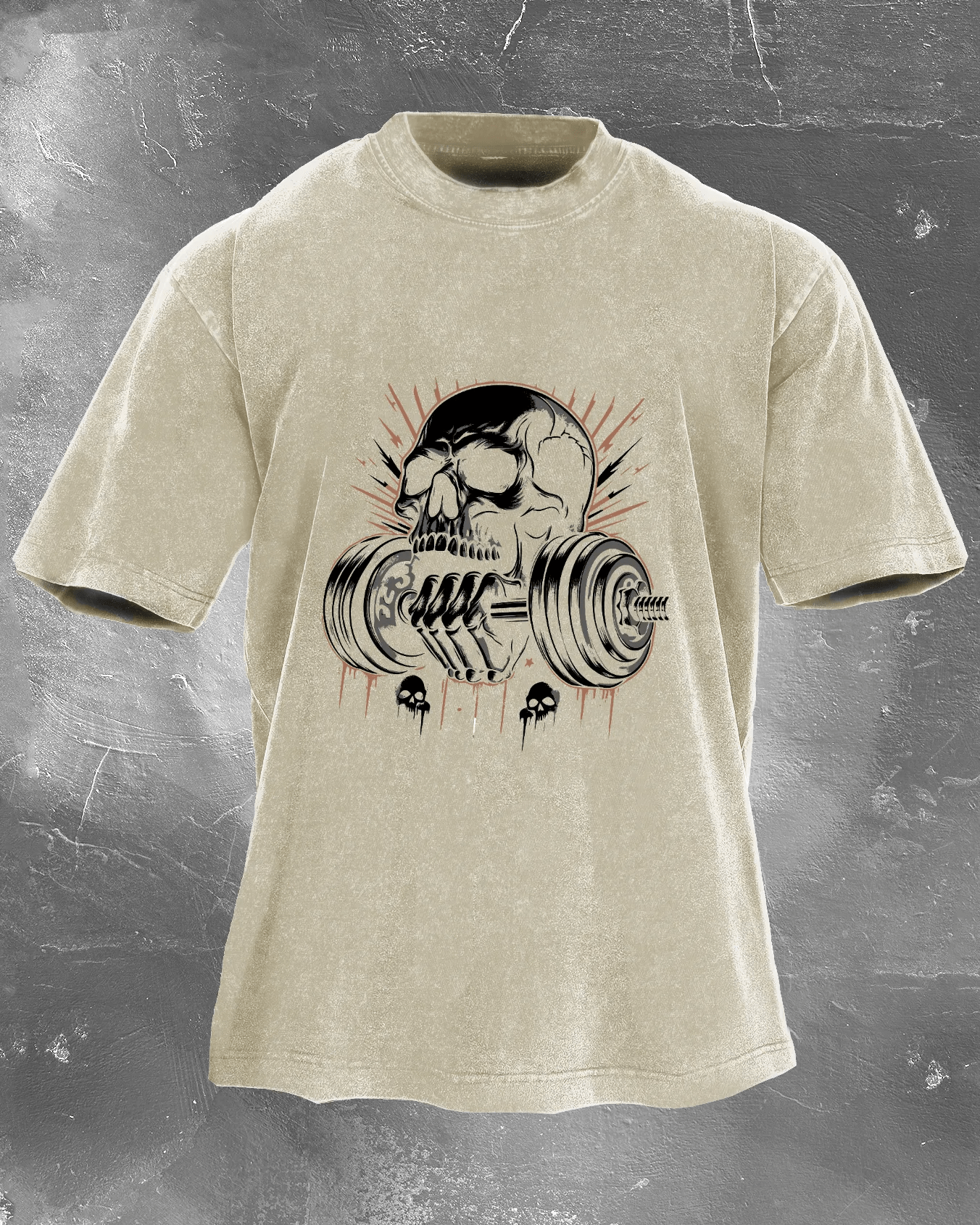 LIFTING SKULL WASHED T - SHIRT - Gymfit