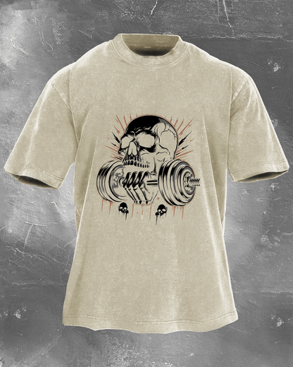 LIFTING SKULL WASHED T - SHIRT - Gymfit