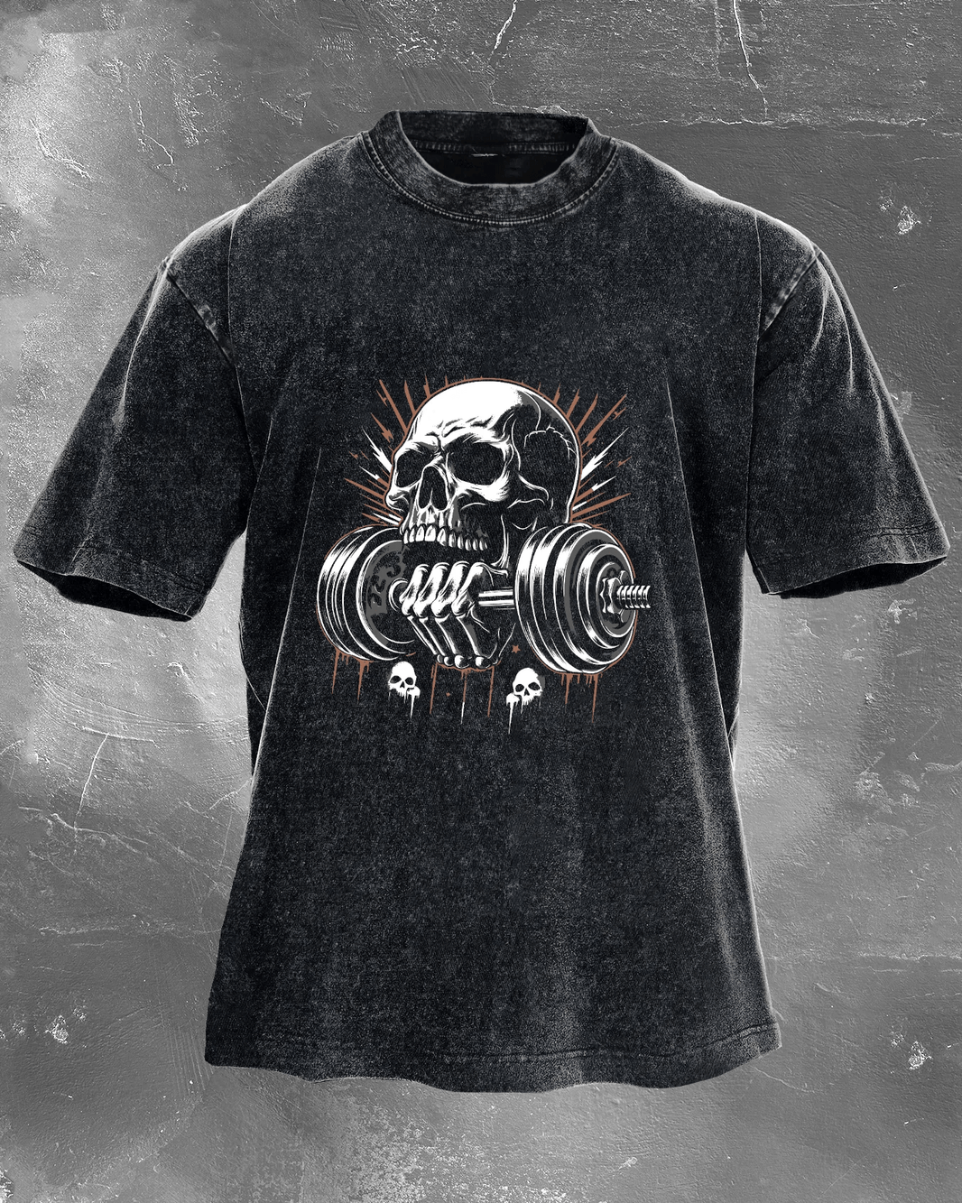 LIFTING SKULL WASHED T - SHIRT - Gymfit