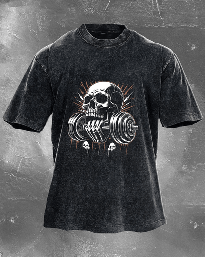 LIFTING SKULL WASHED T - SHIRT - Gymfit