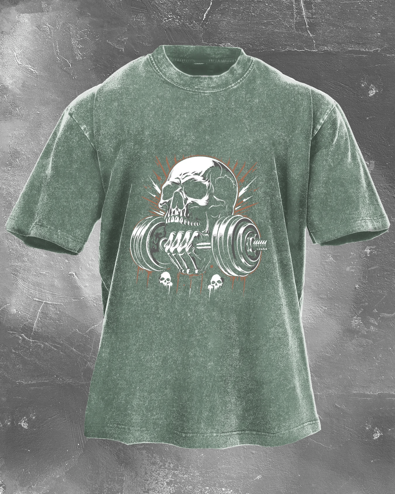 LIFTING SKULL WASHED T - SHIRT - Gymfit