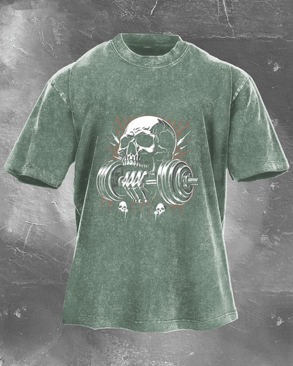 LIFTING SKULL WASHED T - SHIRT - Gymfit