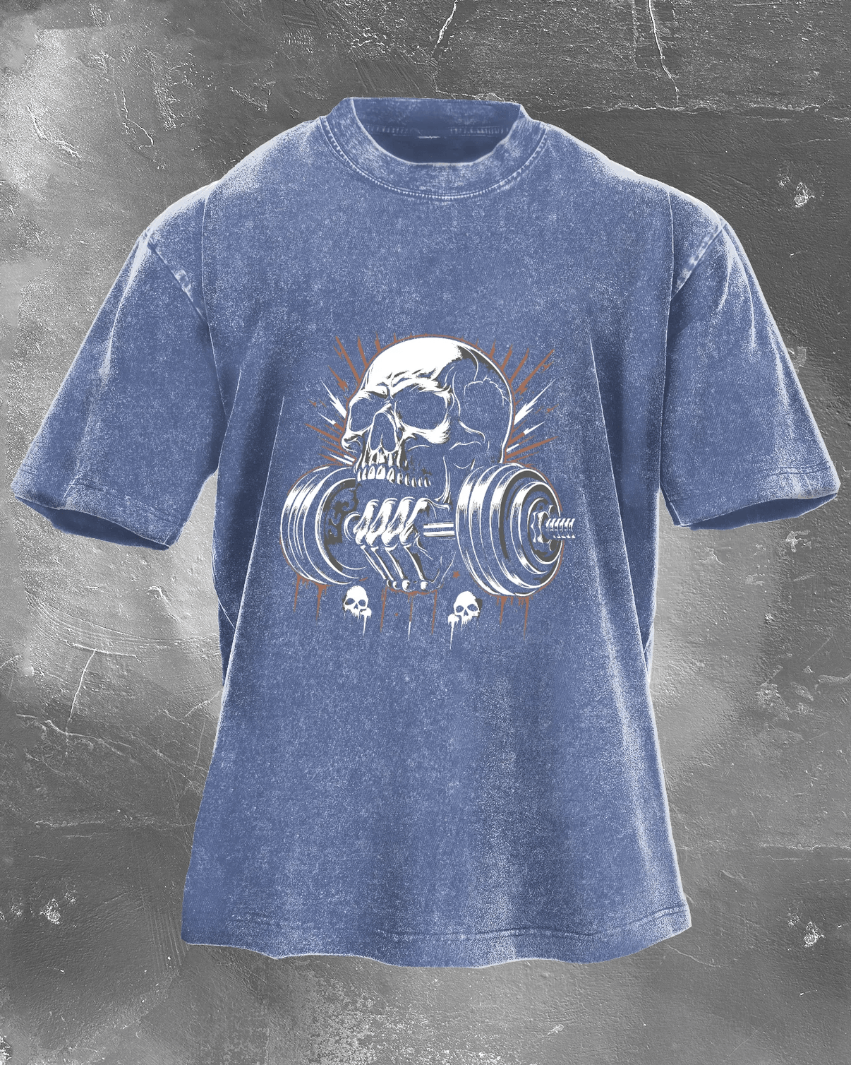 LIFTING SKULL WASHED T - SHIRT - Gymfit
