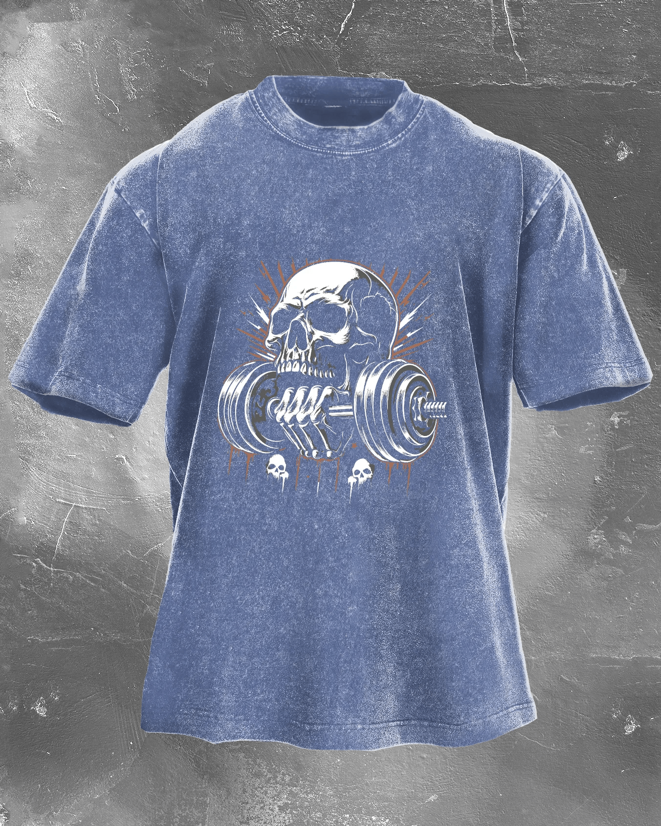 LIFTING SKULL WASHED T - SHIRT - Gymfit