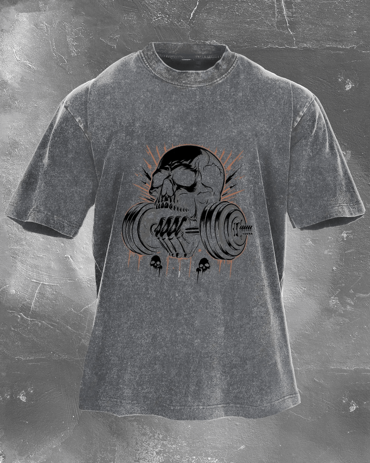 LIFTING SKULL WASHED T - SHIRT - Gymfit