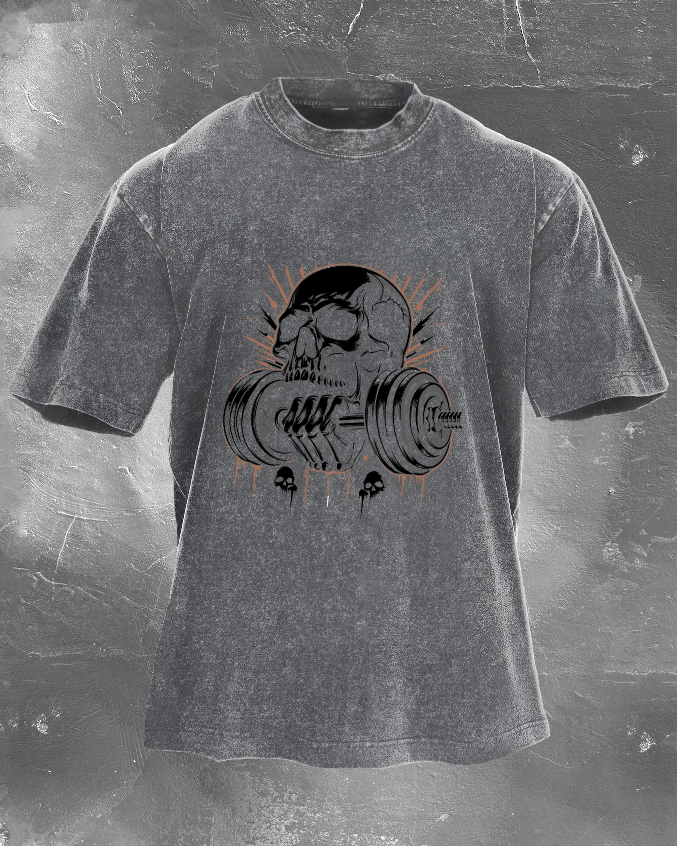 LIFTING SKULL WASHED T - SHIRT - Gymfit