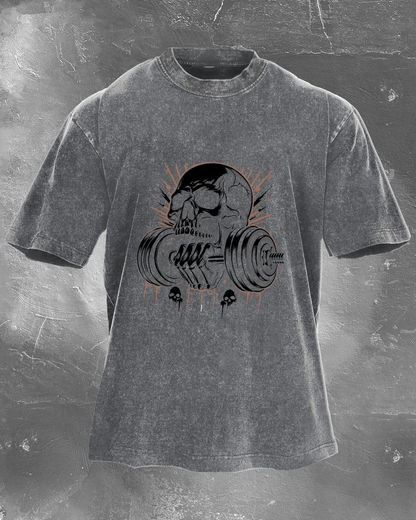 LIFTING SKULL WASHED T - SHIRT - Gymfit
