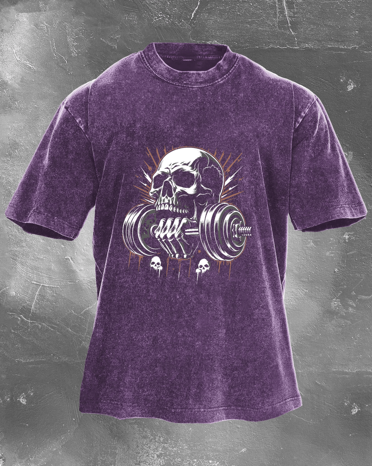LIFTING SKULL WASHED T - SHIRT - Gymfit