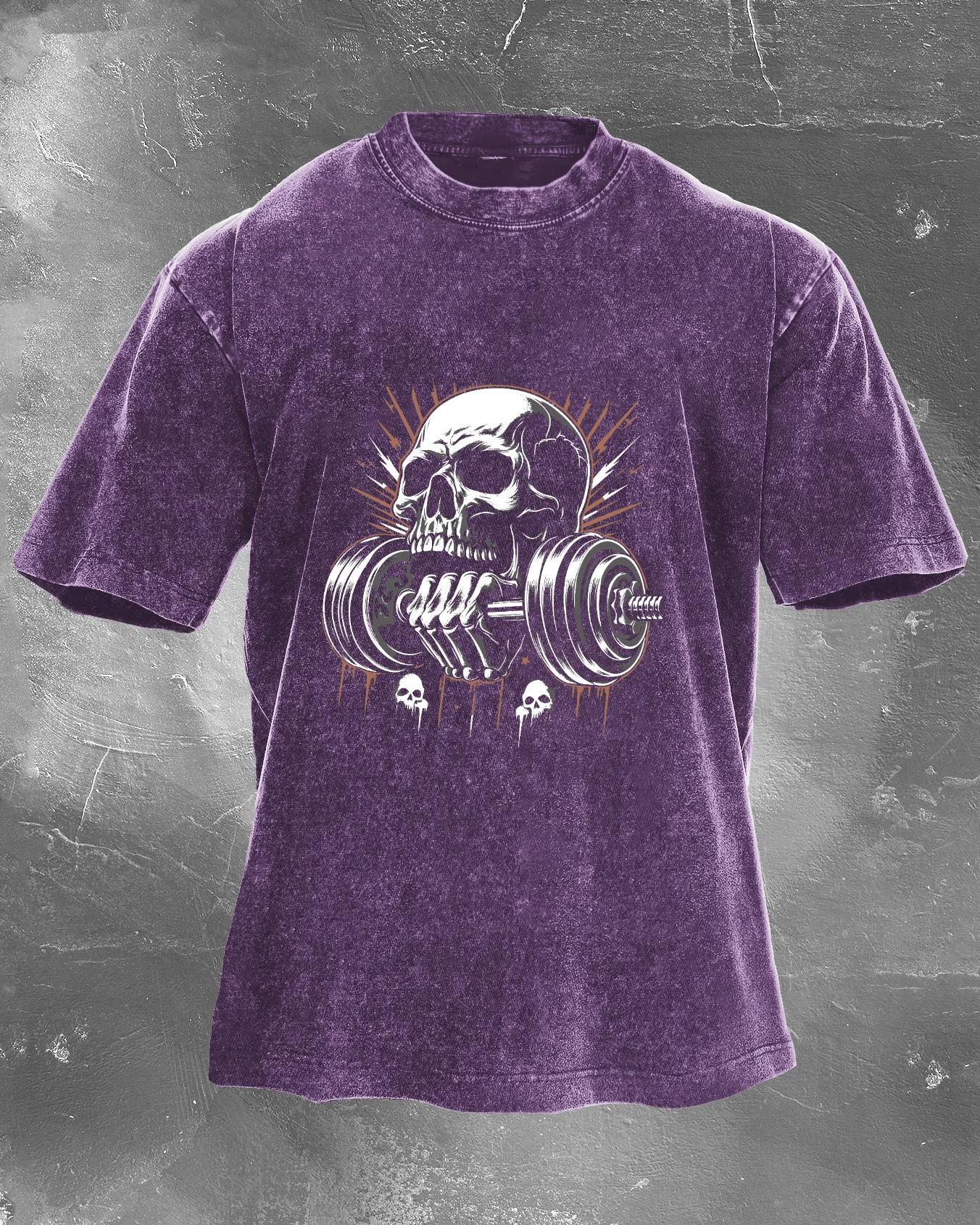LIFTING SKULL WASHED T - SHIRT - Gymfit