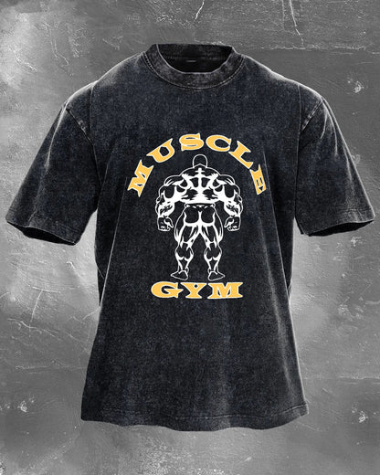 Muscle Gym Men's washed T-shirt - Gymfit