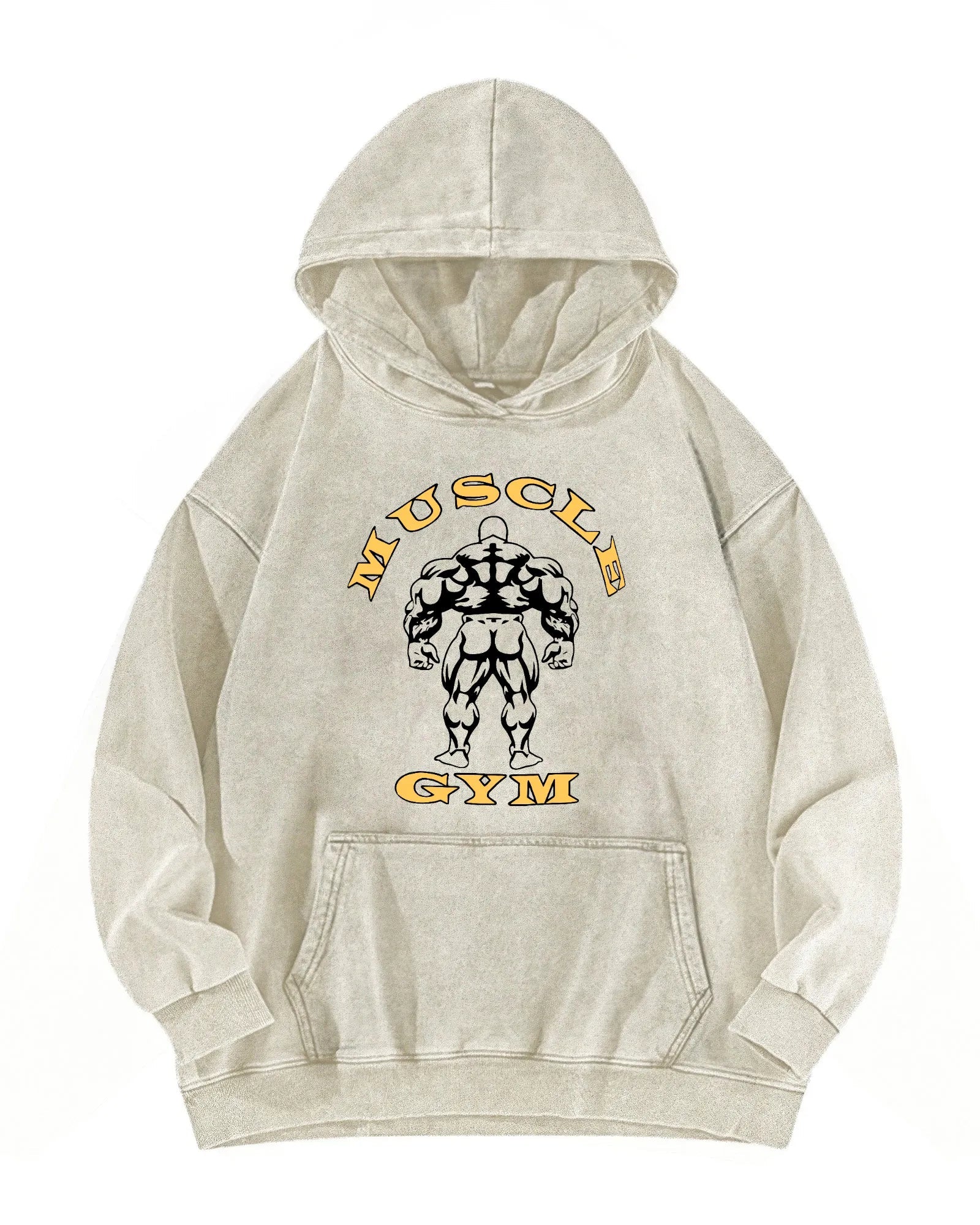 MUSCLE GYM WASHED HOODIE - Gymfit