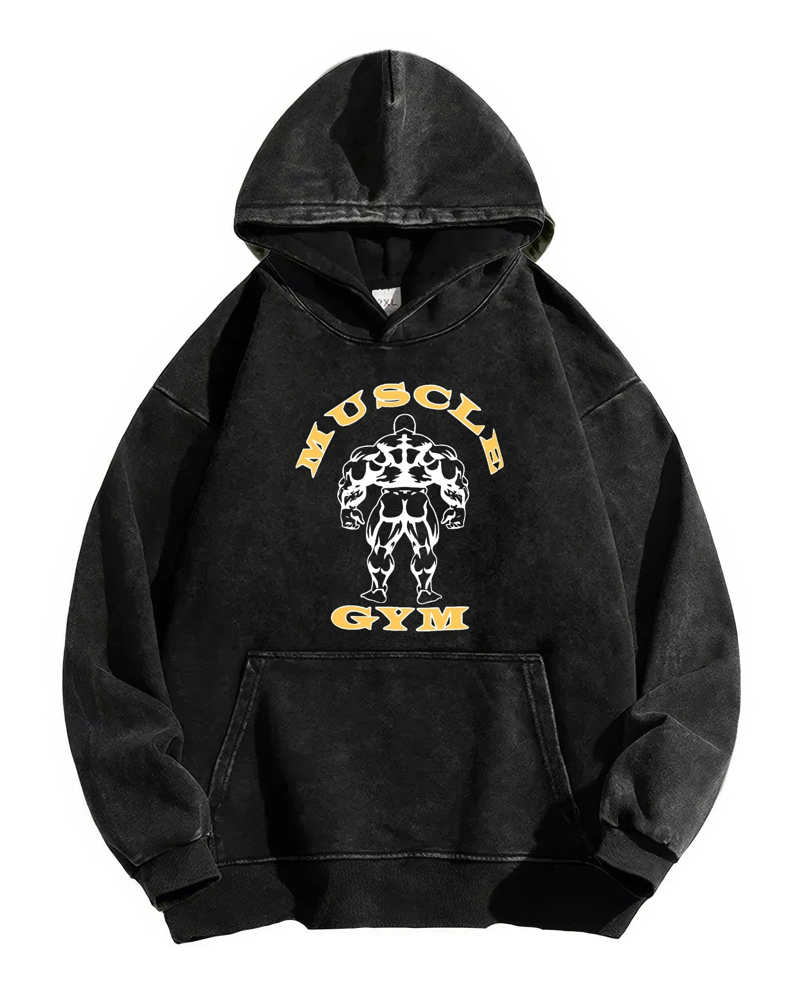 MUSCLE GYM WASHED HOODIE - Gymfit