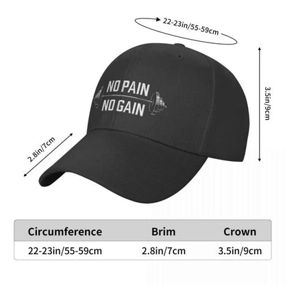 No Pain No Gain Gym Cap - Gymfit