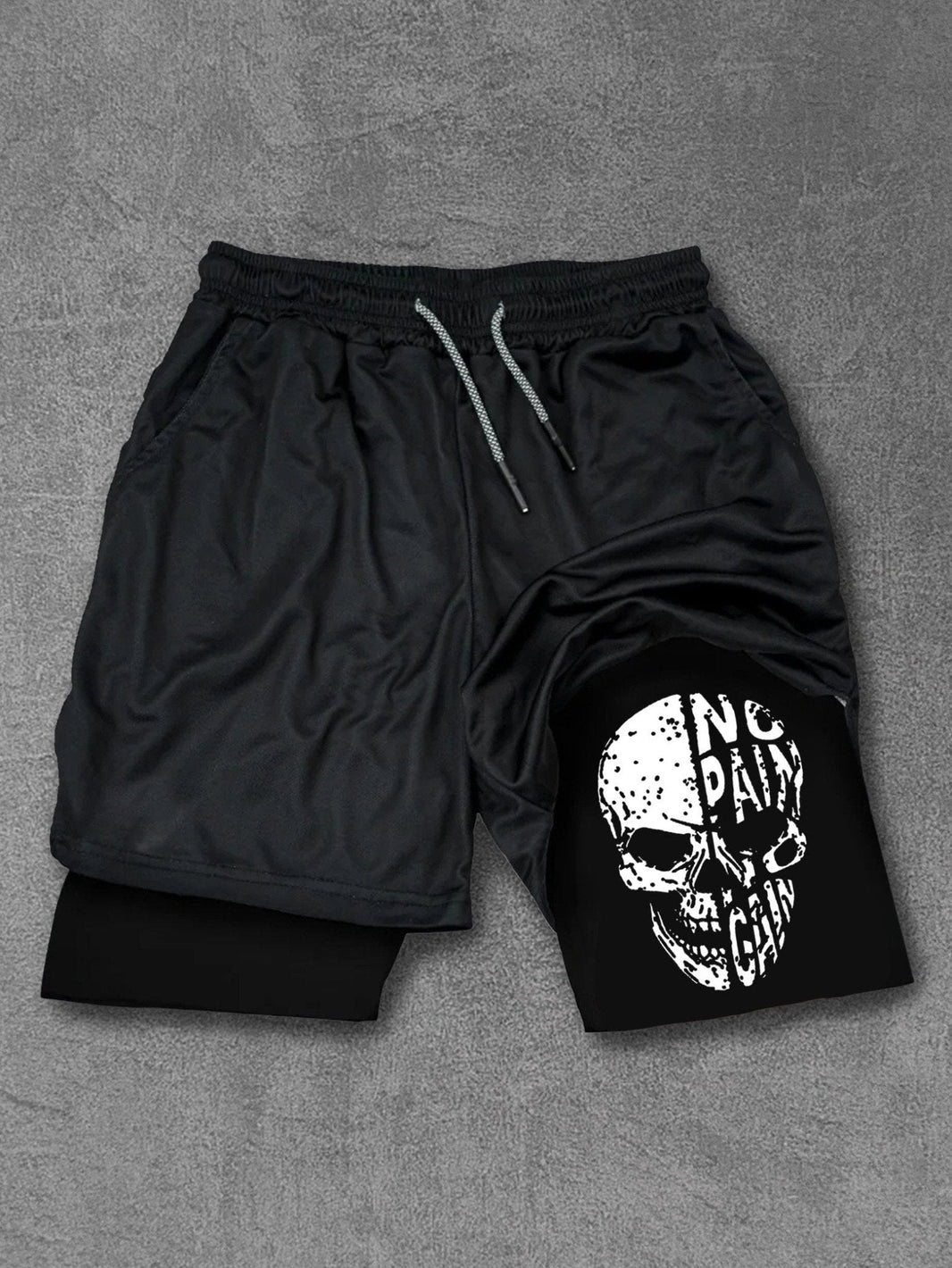 No pain No gain Skull Performance Training Shorts - Gymfit