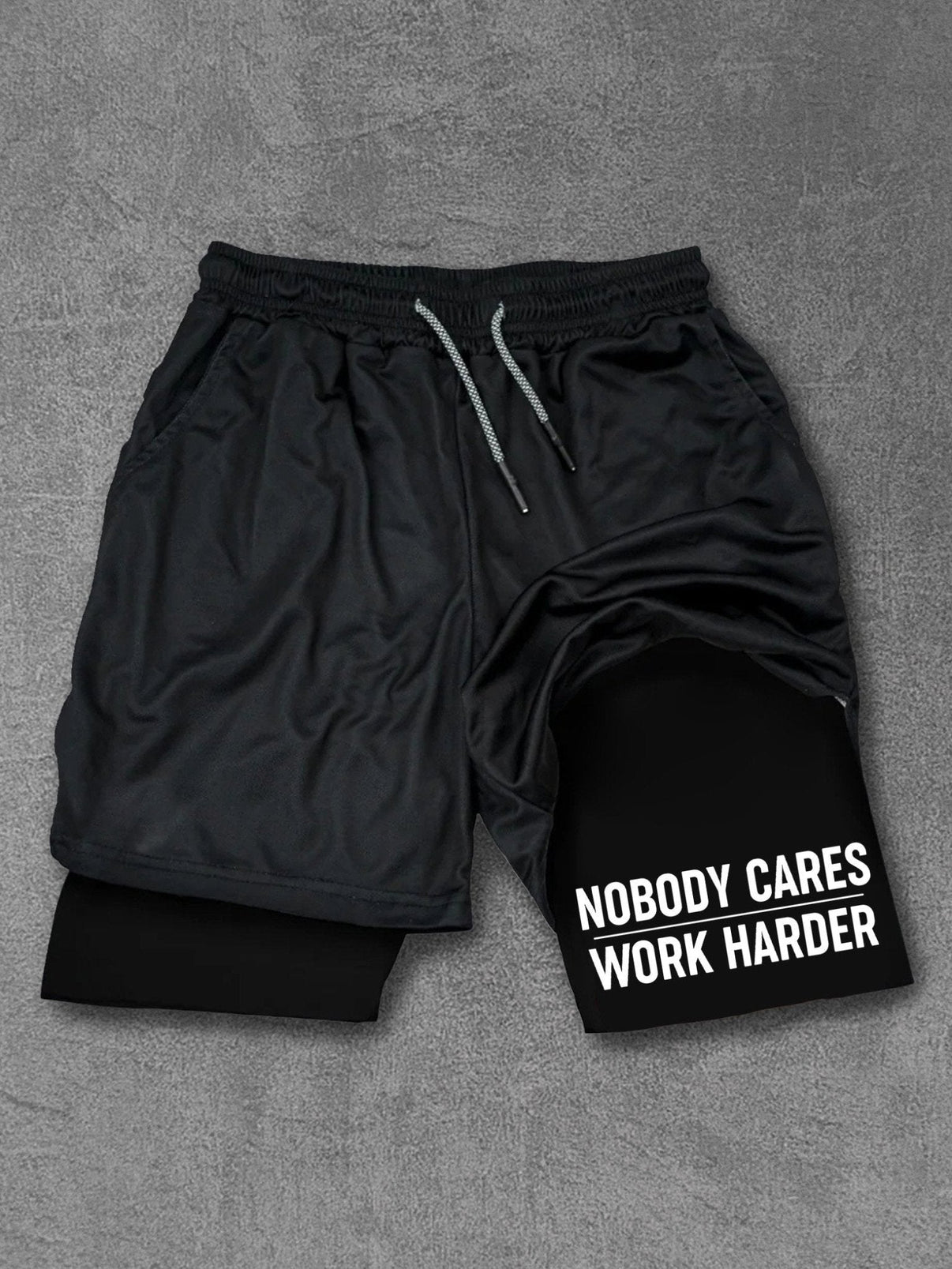 nobody cares work harder Performance Training Shorts - Gymfit