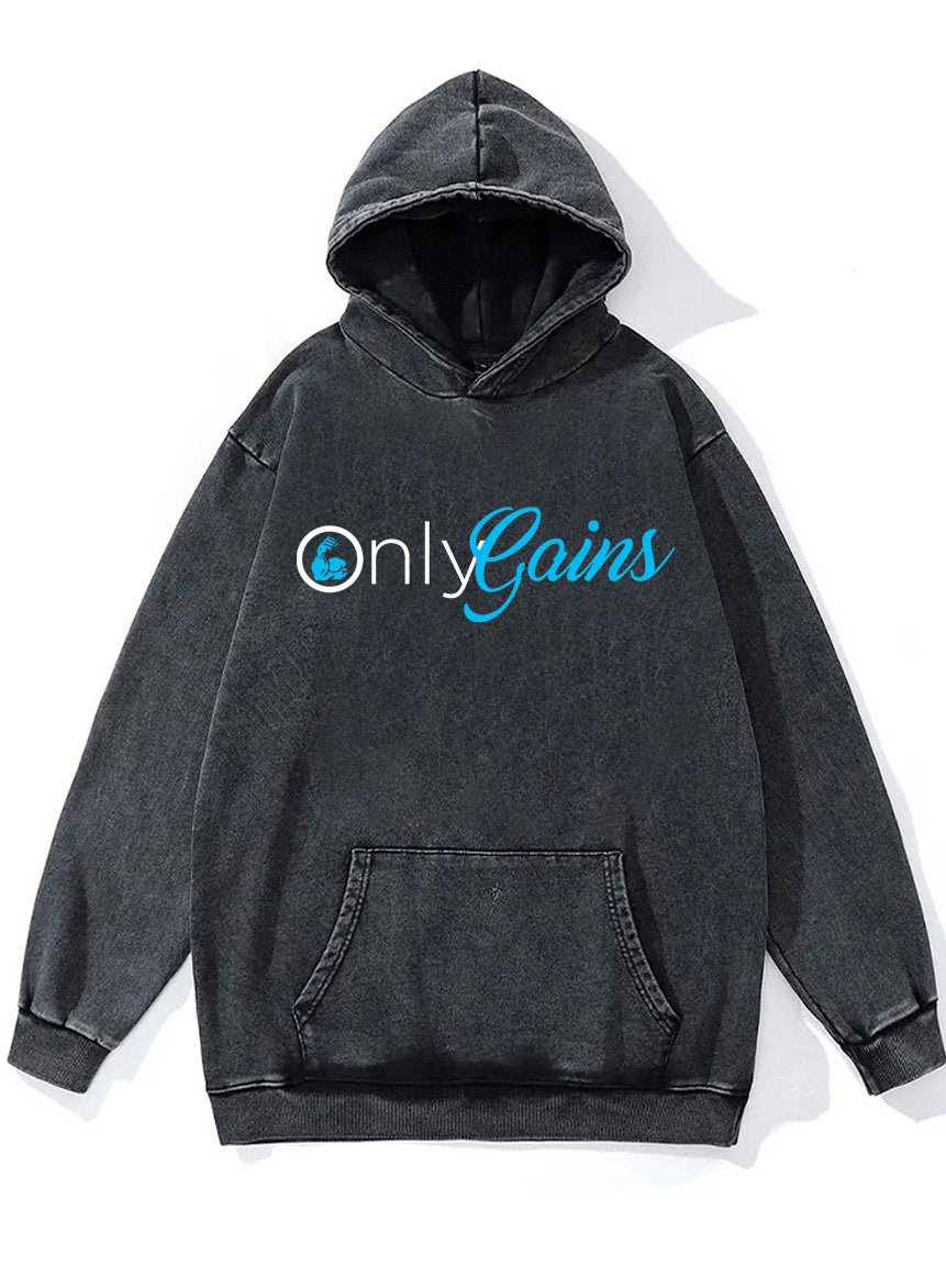 Only Gains Washed Gym Hoodie - Gymfit