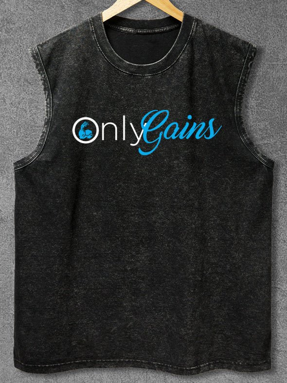 Only Gains Washed Gym Tank - Gymfit