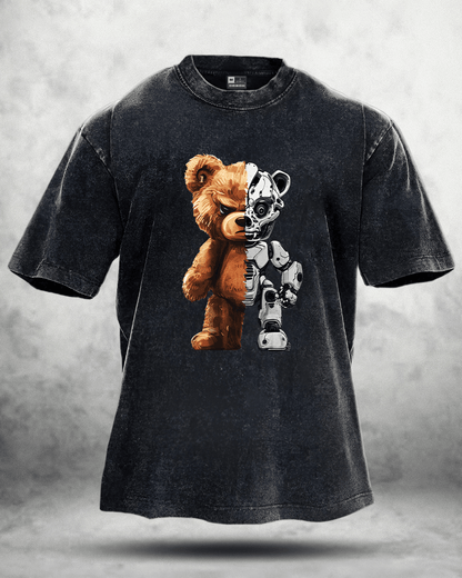 ROBOT BEAR WASHED T - SHIRT - Gymfit