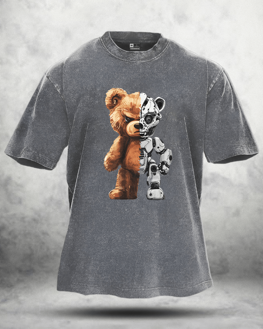 ROBOT BEAR WASHED T - SHIRT - Gymfit