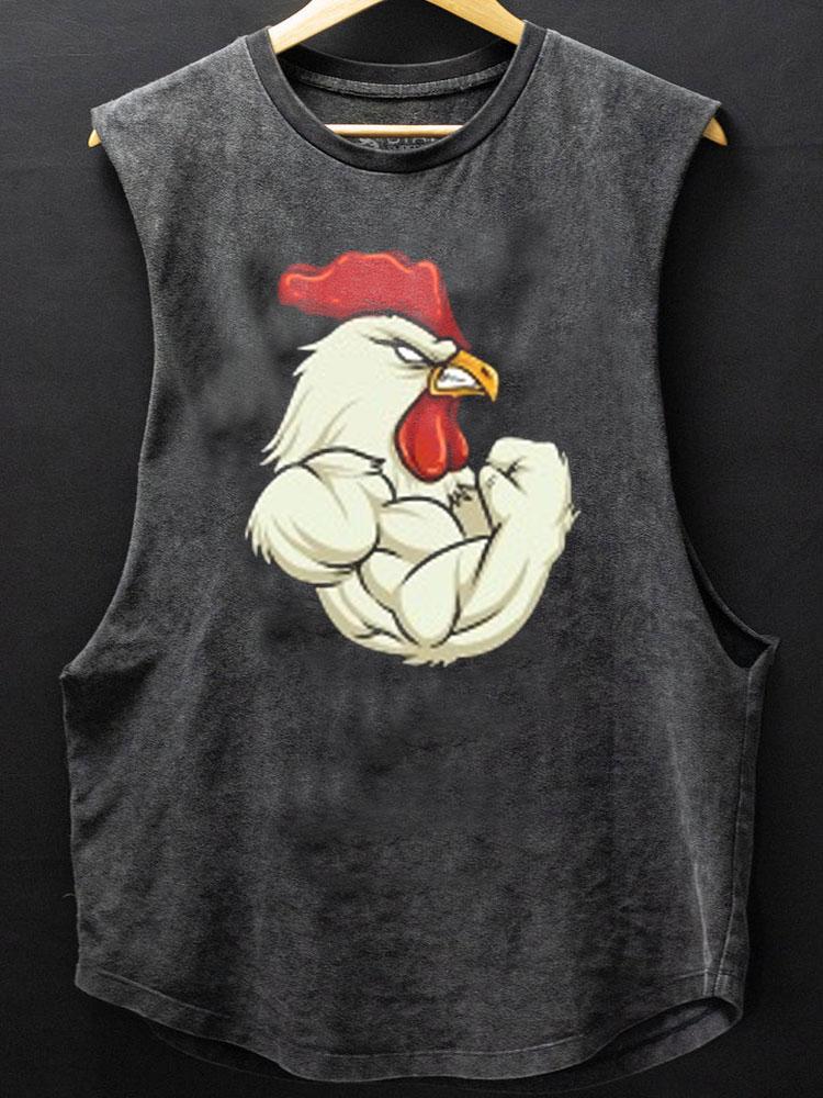 Rooster At The Gym Scoop Bottom Cotton Tank - Gymfit